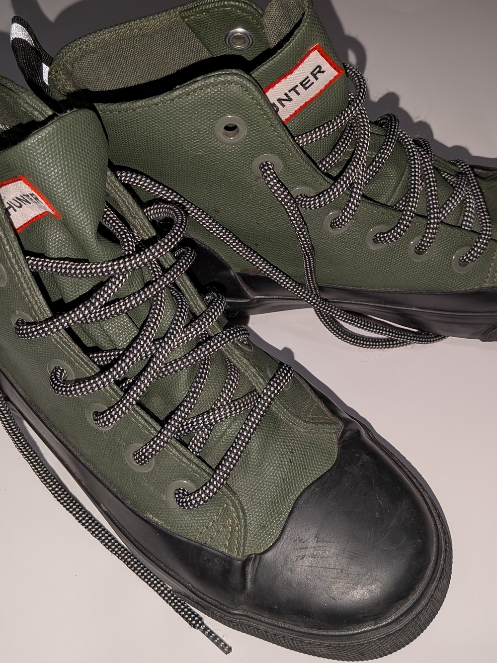 Hunter Olive Green and Black High-Top Rain Boots - Picture 4 of 7